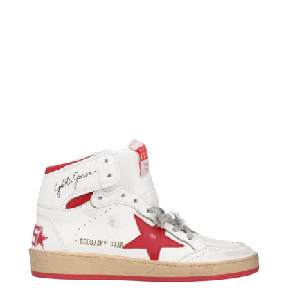 GOLDEN GOOSE Womens Trainers White Leather Sneaker High Top Lace Up UK2 RRP 515