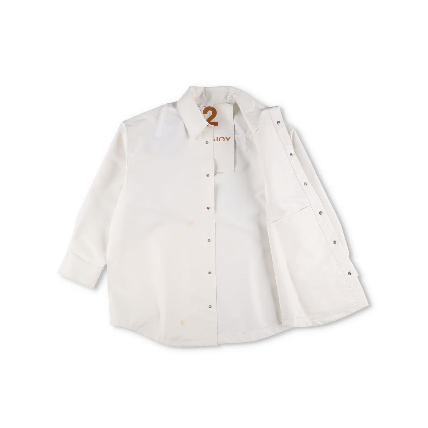 KHRISJOY Womens Oversized Boyfriend Shirt Back Logo Relaxed White Size 2 RRP 605 — View 8