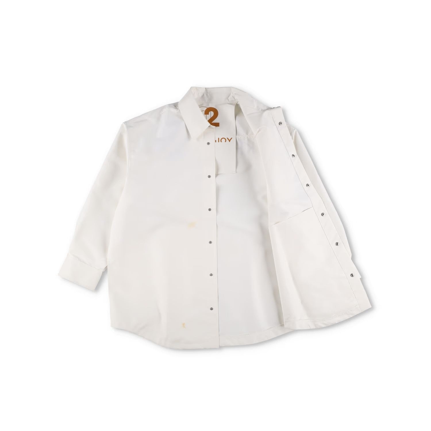 KHRISJOY Womens Oversized Boyfriend Shirt Back Logo Relaxed White Size 2 RRP 605 — View 8