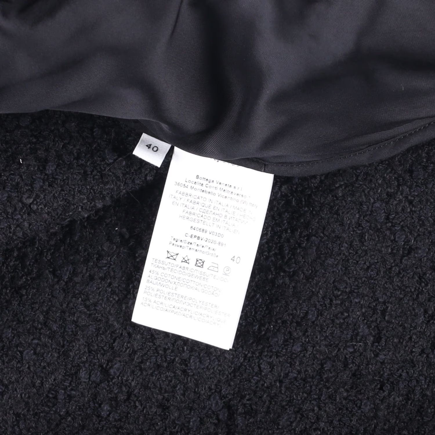 BOTTEGA VENETA Womens Black Double Breasted Overcoat Cotton Blend 40 RRP 3500 — View 8
