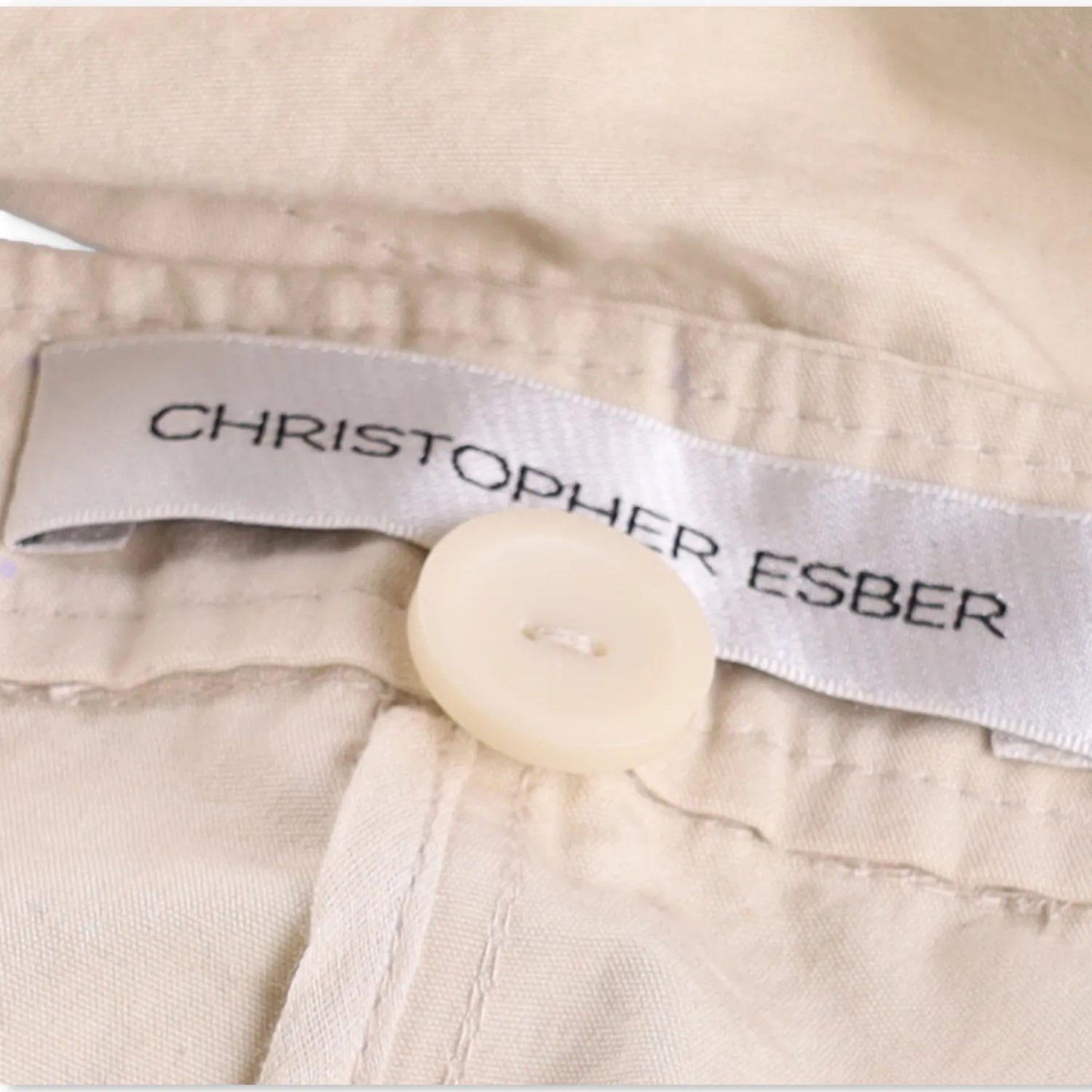 CHRISTOPHER ESBER Womens Cocosolo Trousers Putty Slim Leg Beige Size 6 RRP 540 — View 7