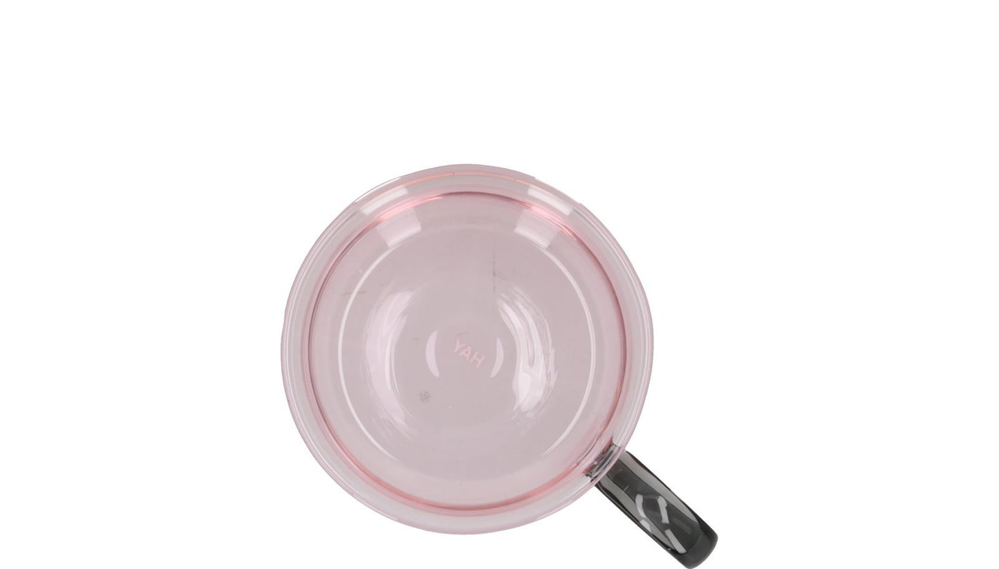 HAY 1/2 200ml Mug Pink See Through With Handle Glass Round One Size RRP 40 — View 3