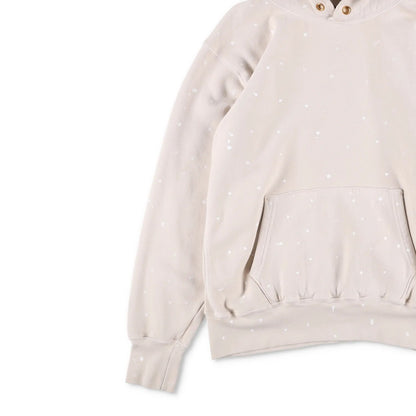 LES TIEN Womens Hoodie Cotton Blend Pullover Beige Front Pocket Size L RRP 260 — View 3
