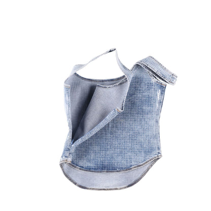 DIESEL Womens De-Shi-S Coated Denim Tank Top Blue Scoop Neck Size S RRP 280 — View 5