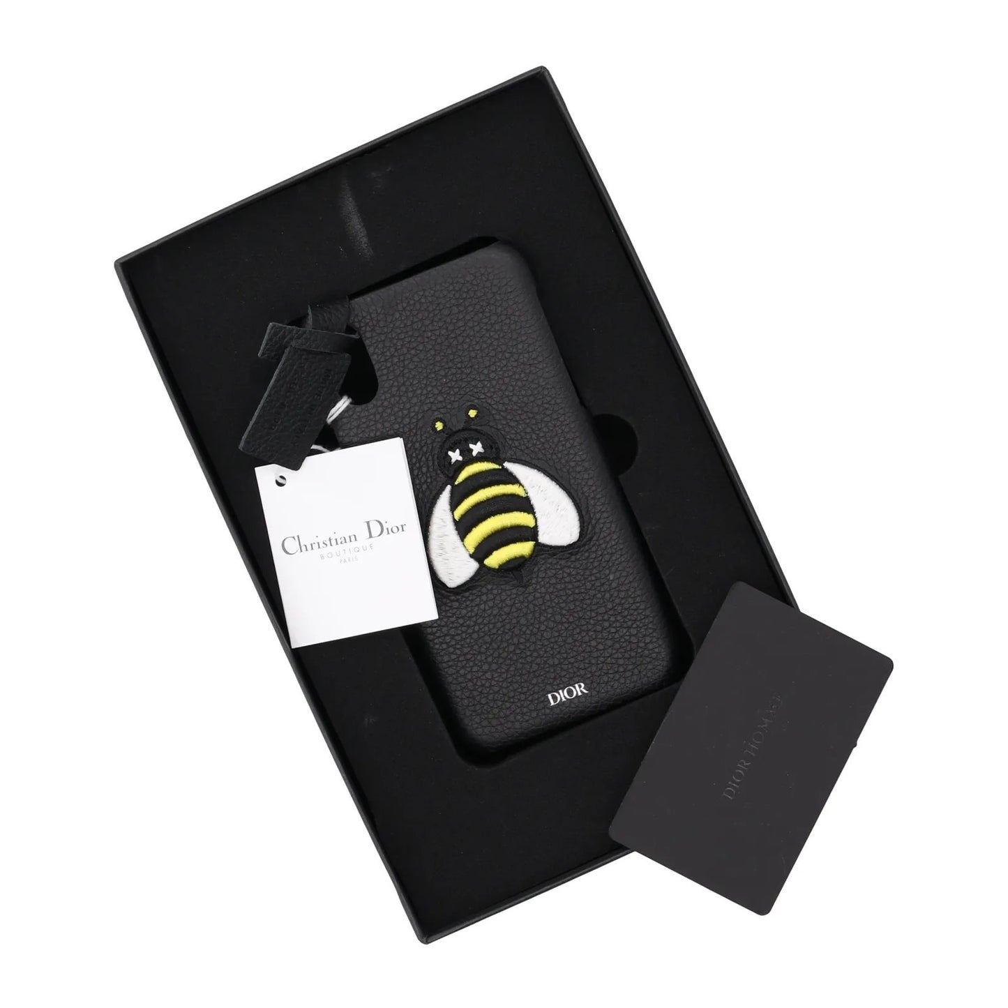 DIOR Bee Hard Phone Case Fits Apple iPhone X Black White Yellow RRP 310 — View 11