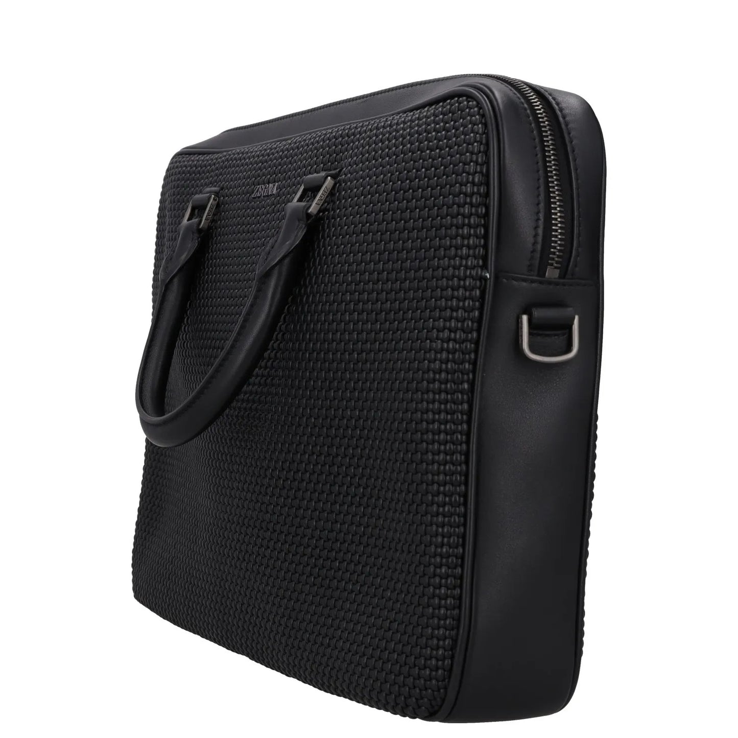 ERMENEGILDO ZEGNA Luxury Tailoring Edgy Laptop Bag Black Briefcase OS RRP 1000 — View 2