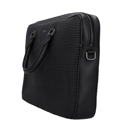 ERMENEGILDO ZEGNA Luxury Tailoring Edgy Laptop Bag Black Briefcase OS RRP 1000 — View 2