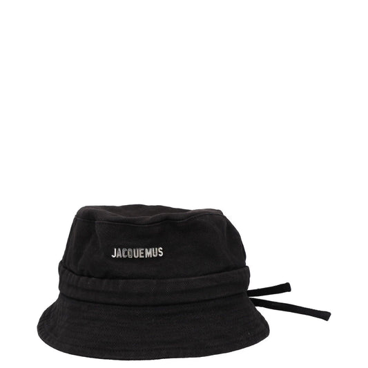 JACQUEMUS Womens Le Bob Gadjo Bucket Hat Black Cotton Logo Size 60 RRP 115