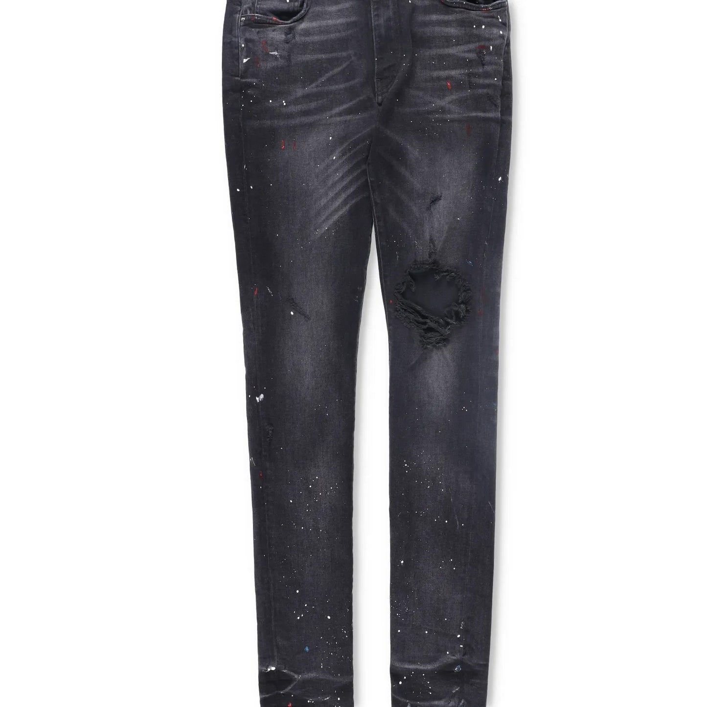 AMIRI Mens Skinny Jeans Cotton Blend Paint Splatter Distressed Black 31 RRP 745 — View 3