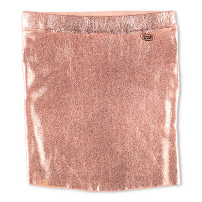 DIESEL Womens Knitwear Mini Skirt Shades Of Metallic Foil Oval Orange S RRP 185