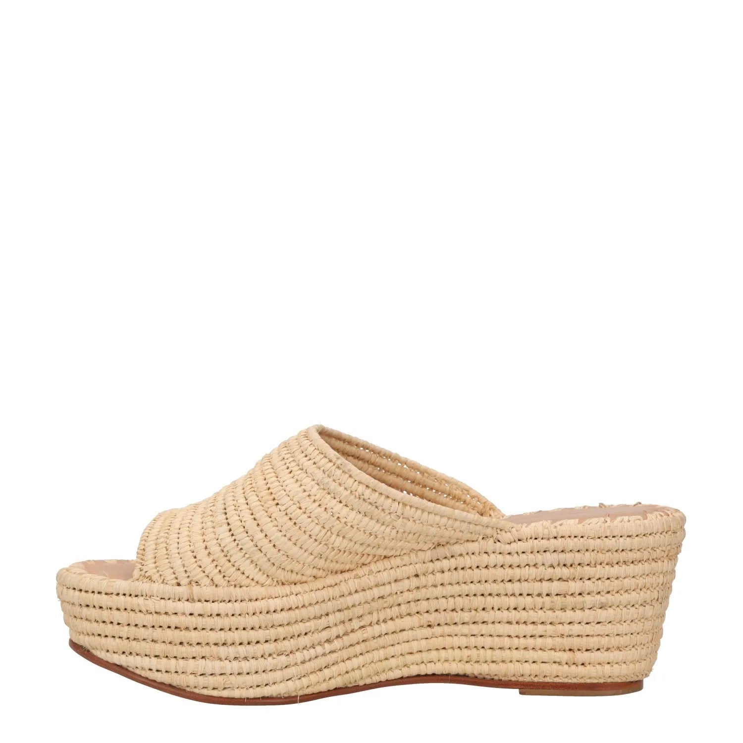 CARRIE FORBES Womens Wedge Heeled Sandals Beige Leather Open Toe UK 7 RRP 418 — View 4