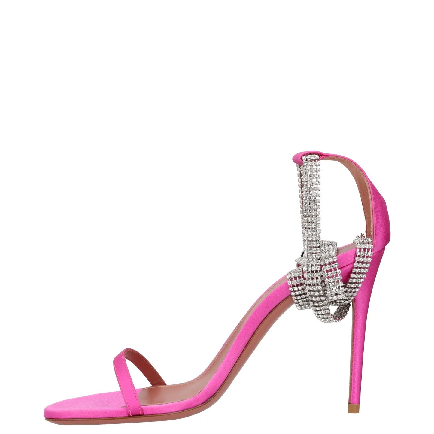 AMINA MUADDI Women Chain Strappy Heels Pink Leather Stiletto Open Toe UK4 RRP600 — View 4