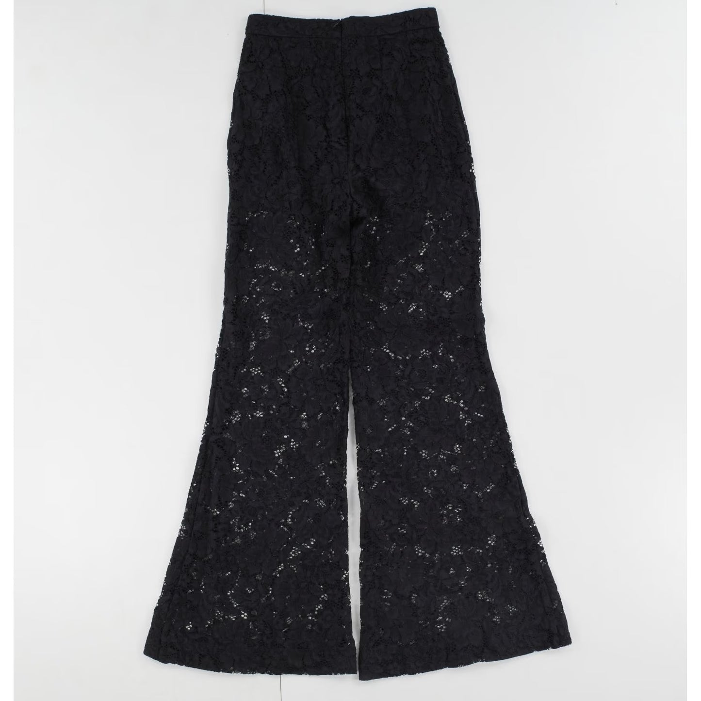 ZIMMERMANN Womens Matchmaker Lace Wide Leg Trousers Black High Rise XS RRP 550 — View 6