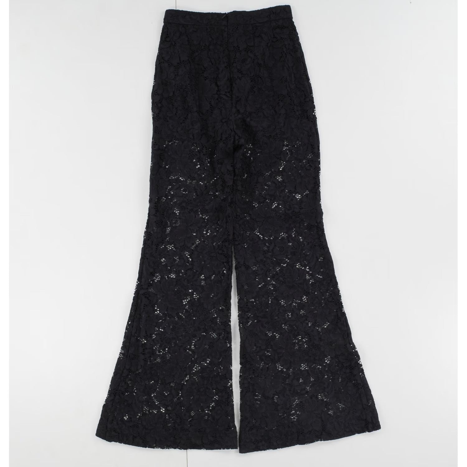 ZIMMERMANN Womens Matchmaker Lace Wide Leg Trousers Black High Rise XS RRP 550 — View 6