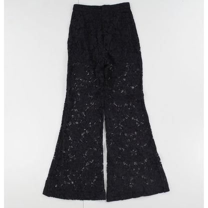 ZIMMERMANN Womens Matchmaker Lace Wide Leg Trousers Black High Rise XS RRP 550 — View 6
