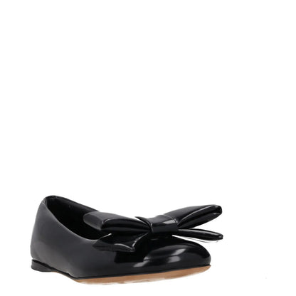 LOEWE Womens Flats Black Patent Leather Bow Detail Slip On Round Toe UK4 RRP 500 — View 2
