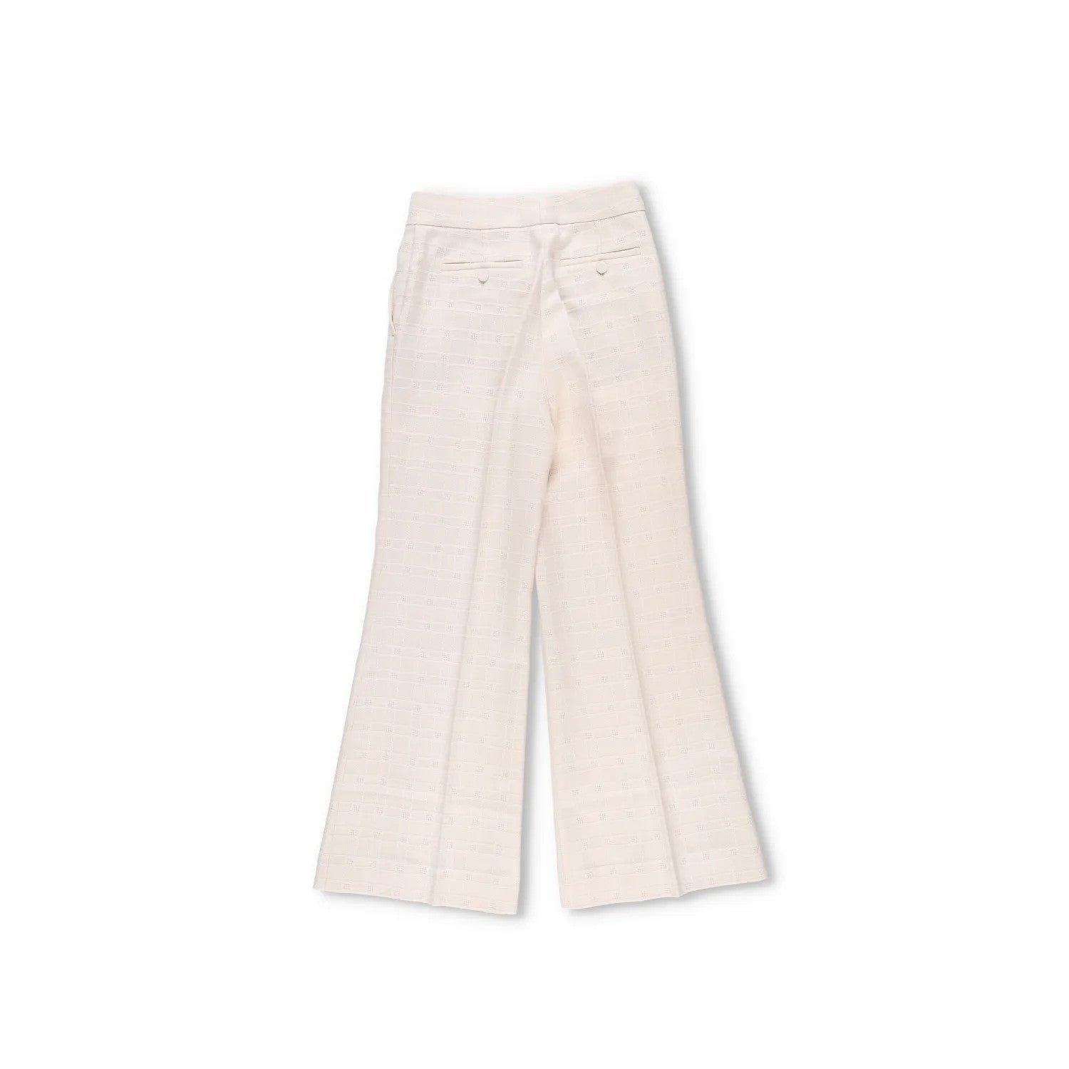 GUCCI Womens Trousers Ivory Cotton Wool Blend Check Flared Leg 40 RRP 550 — View 10