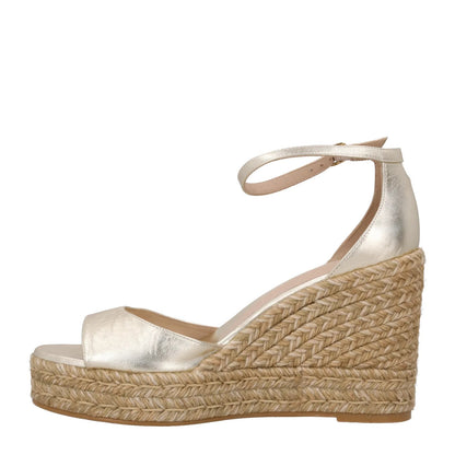 STUART WEITZMAN Womens Nudistcurve Espadrilles Wedge Leather Gold UK 8.5 RRP 375 — View 4