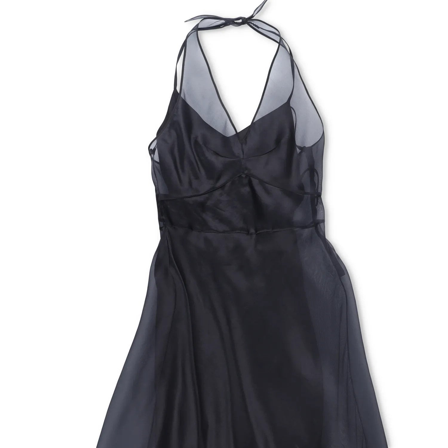 PRADA Womens Midi Dress Halter Neck Tie Sleeveless Re Edition Black 40 RRP 3060 — View 4