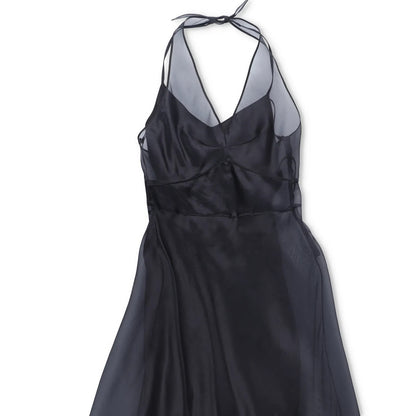 PRADA Womens Midi Dress Halter Neck Tie Sleeveless Re Edition Black 40 RRP 3060 — View 4