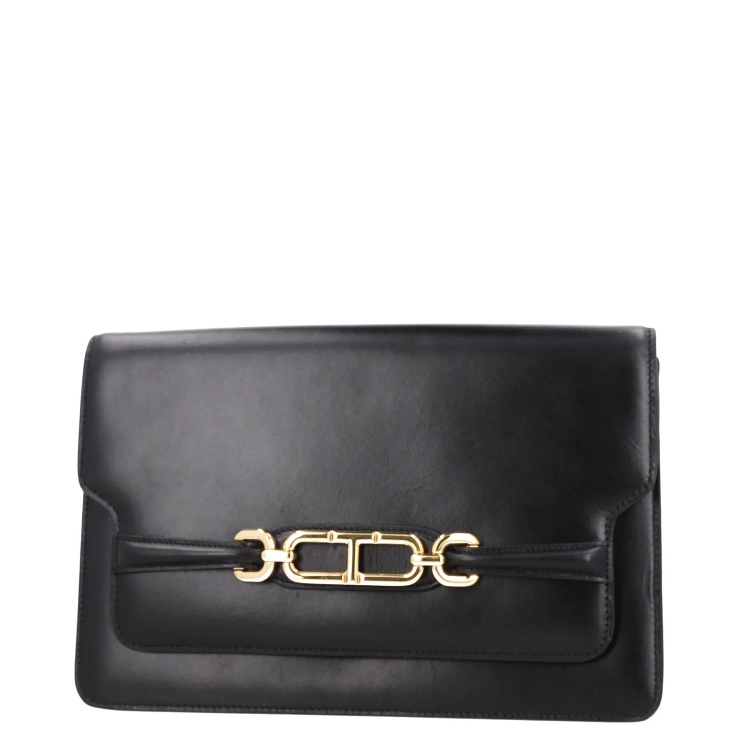 TOM FORD Womens Crossbody Bag Black Leather Gold Hardware Size M RRP 2700 — View 8