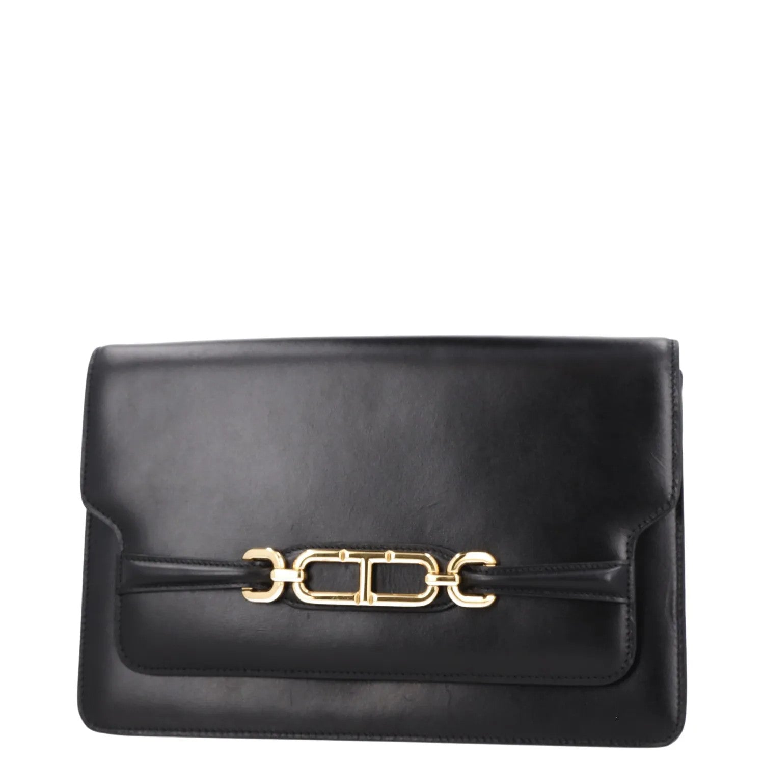 TOM FORD Womens Crossbody Bag Black Leather Gold Hardware Size M RRP 2700 — View 8