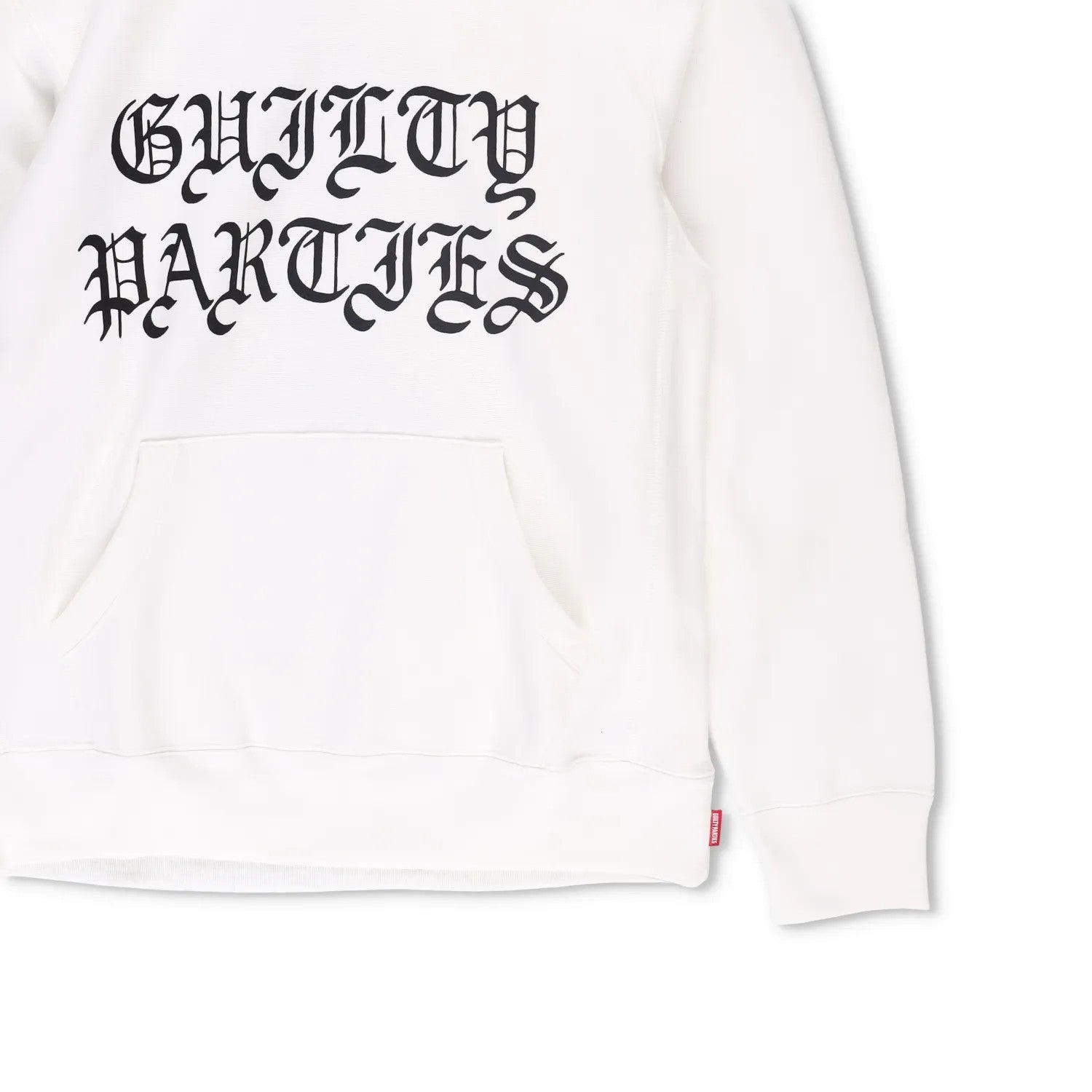 GUILTY PARTIES Mens Hoodie White Large Black Logo Pocket Cotton Size XL RRP 400 — View 3