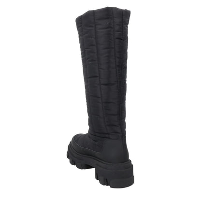 GIA COUTURE Womens Knee High Boot Black Fabric Flat Rubber Padded EU35 RRP500 — View 5