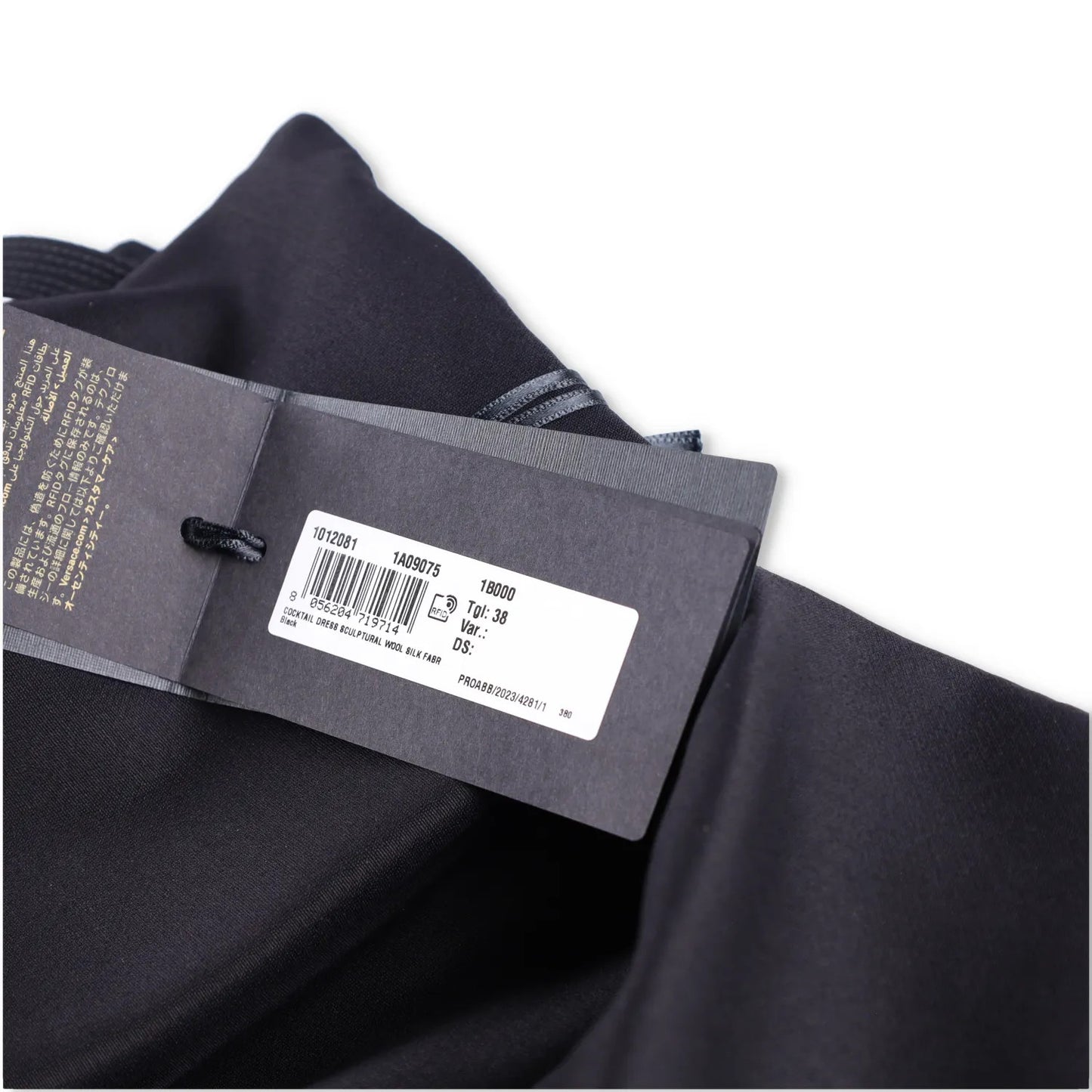 VERSACE Womens Midi Dress Pleated High Rise Wide Leg Silk Black 38 RRP 3520 — View 11