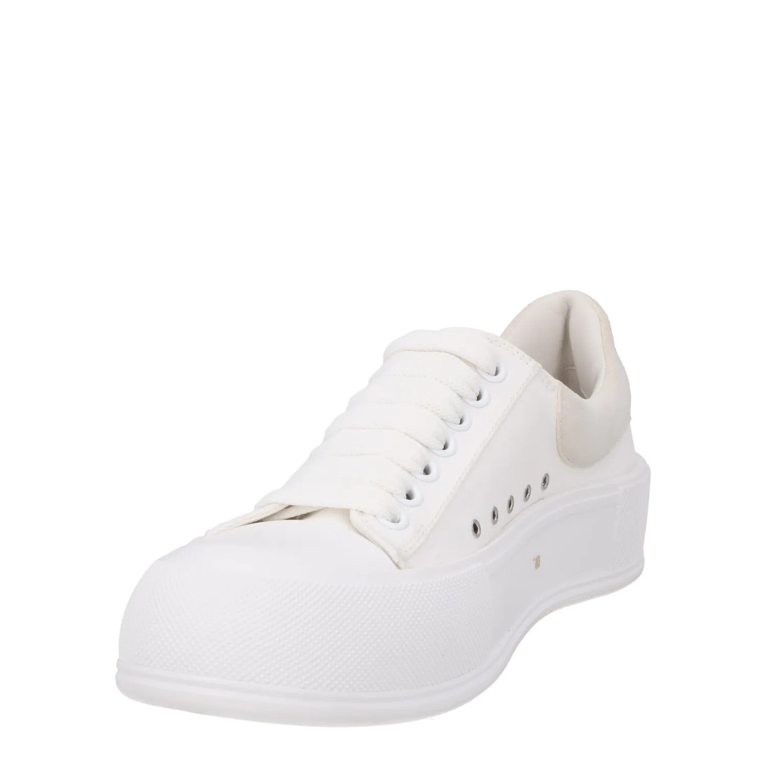 ALEXANDER MCQUEEN Womens Deck Contrast Sneakers Fabric Low White EU 40 RRP 370 — View 3