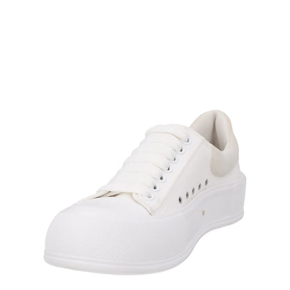 ALEXANDER MCQUEEN Womens Deck Contrast Sneakers Fabric Low White EU 40 RRP 370 — View 3