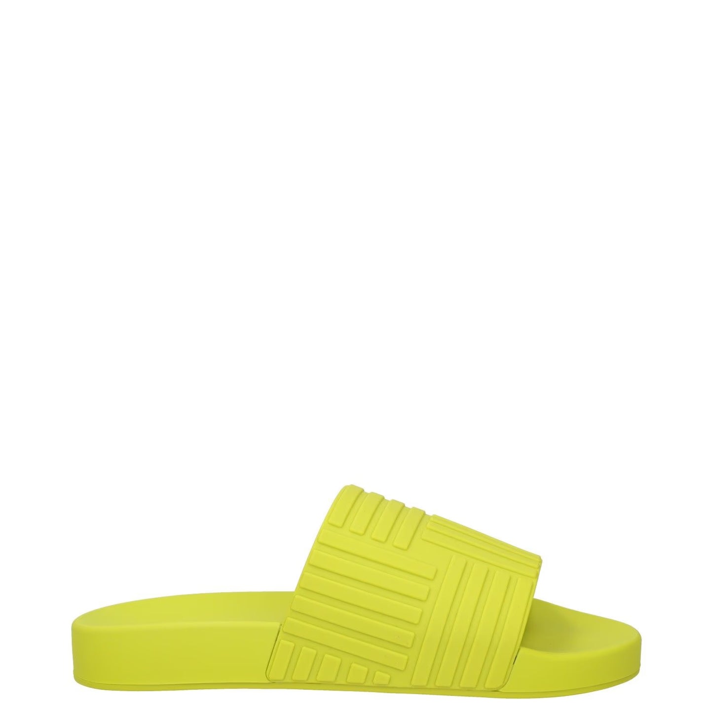 BOTTEGA VENETA Womens Slides Flat Rubber Geometric Print Green UK 5 RRP 300