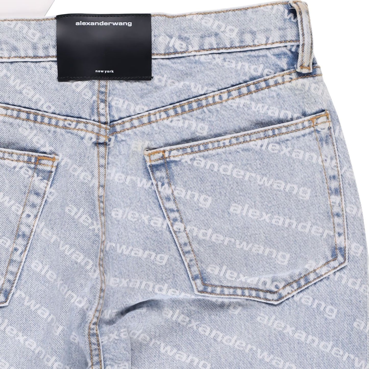 ALEXANDER WANG Womens Ez Mid Rise Relaxed Stripe Pebble Bleach Jeans 26 RRP 515 — View 12