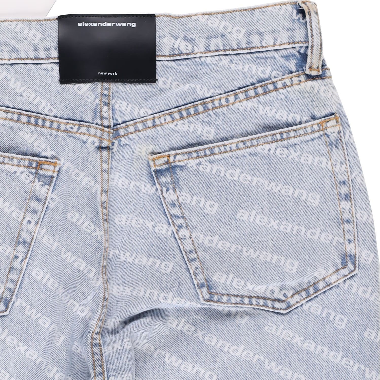 ALEXANDER WANG Womens Ez Mid Rise Relaxed Stripe Pebble Bleach Jeans 26 RRP 515 — View 12