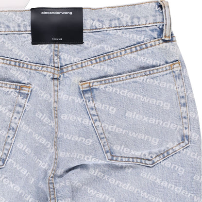 ALEXANDER WANG Womens Ez Mid Rise Relaxed Stripe Pebble Bleach Jeans 26 RRP 515 — View 12