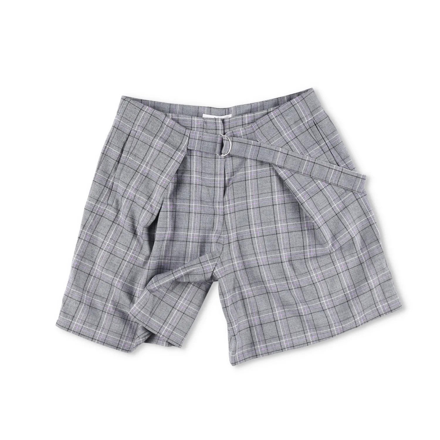 TIBI Womens Plaid Paperbag Shorts Cotton Tie Belt Pleated Front Size 6 RRP 200 — View 2