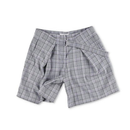 TIBI Womens Plaid Paperbag Shorts Cotton Tie Belt Pleated Front Size 6 RRP 200 — View 2