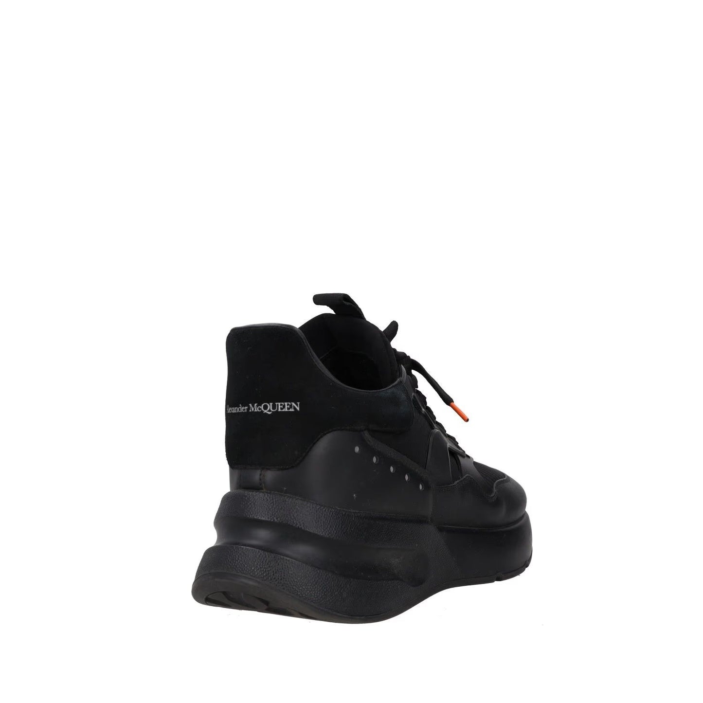 ALEXANDER MCQUEEN Mens Trainers Black Leather Mid Top Lace Up UK 7 RRP 590 — View 6