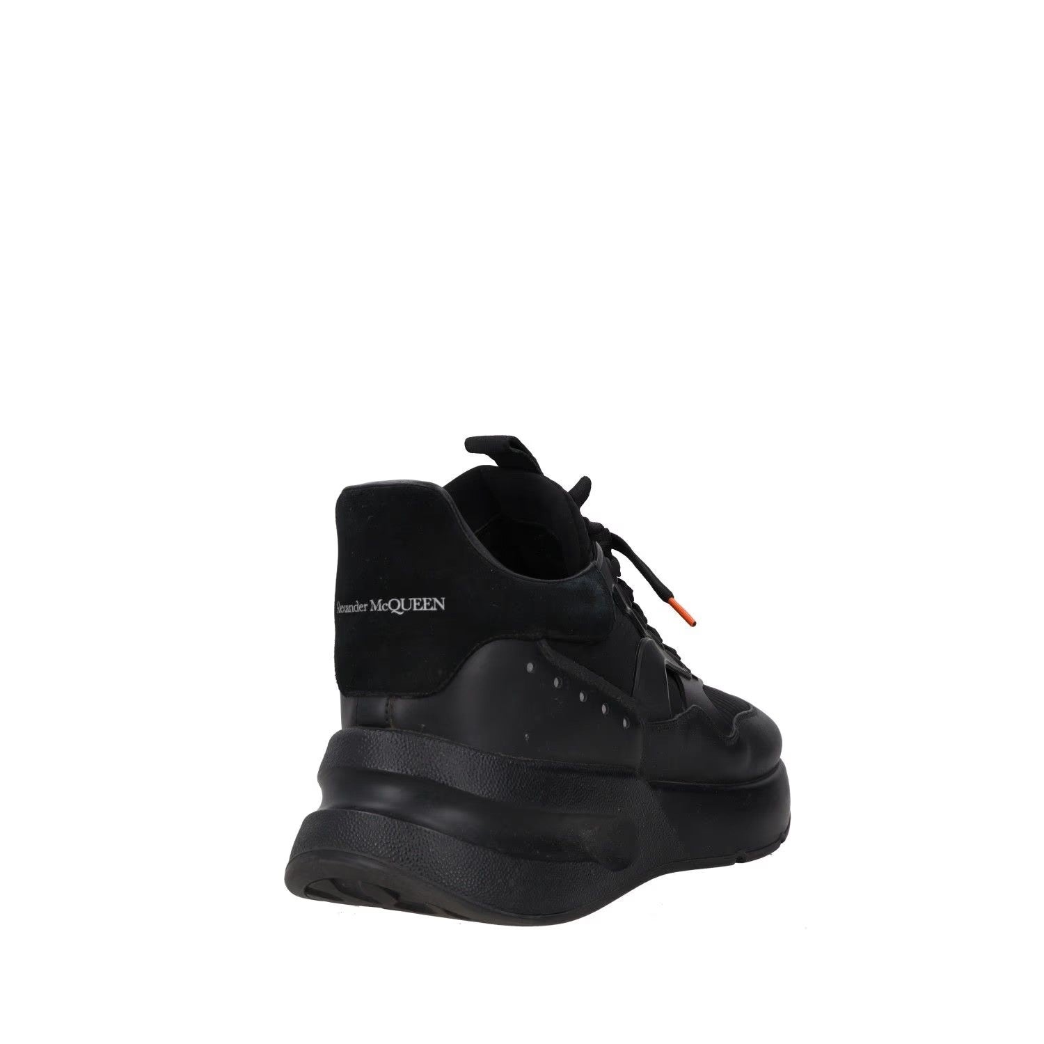 ALEXANDER MCQUEEN Mens Trainers Black Leather Mid Top Lace Up UK 7 RRP 590 — View 6