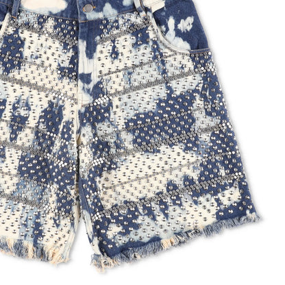 ASHISH Mens Studded Acid Wash Denim Cotton Blue White Size Medium RRP 425 — View 4