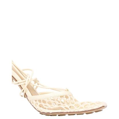 BOTTEGA VENETA Womens Court Heels Beige Synthetic Lace Open Toe UK 4 RRP 770 — View 9
