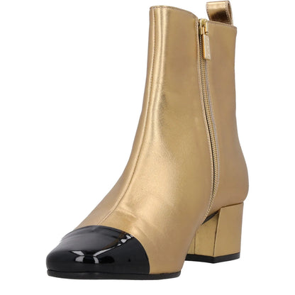 CAREL Womens Estime Exclusive Ankle Bootie Gold Leather Patent Formal UK5 RRP505 — View 3