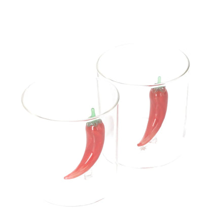MAISON BALZAC X Browns Picante Cocktail Glasses Set Of 2 Red Chili OS RRP 100 — View 7