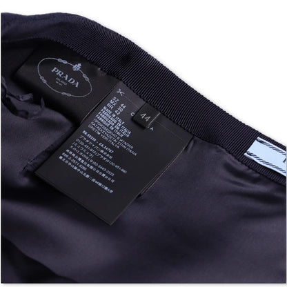 PRADA Womens Mini Skirts Navy Blue Asymmetric Wool Zip Size 44 RRP 1460 — View 5