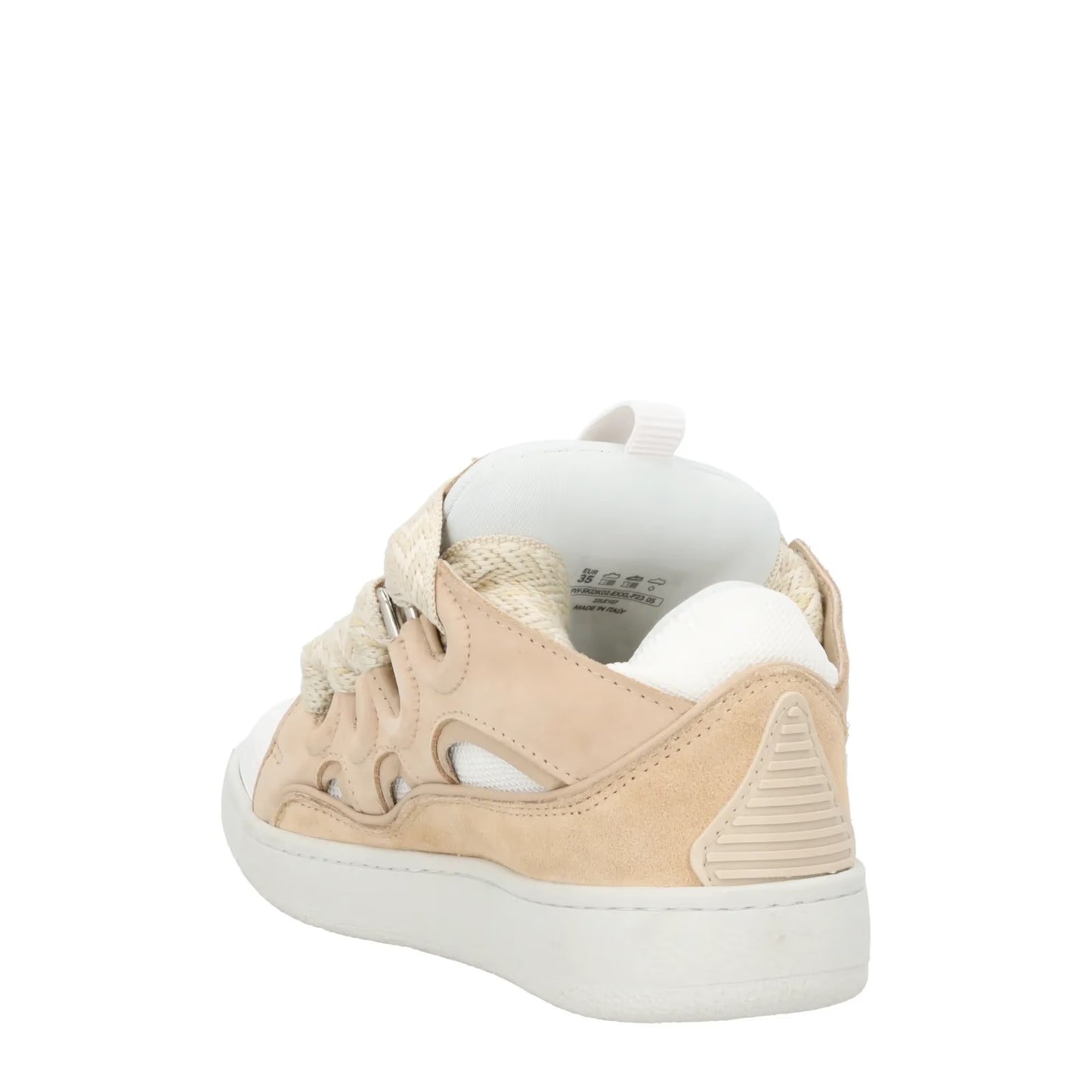 LANVIN Womens Curb Sneaker Beige Leather Low Top Trainers Lace Up UK 2 RRP 720 — View 5