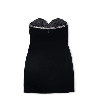 SAINT LAURENT Womens Dress Mini Black Sweetheart Neck Diamante Velvet 34 RRP2840 — View 5