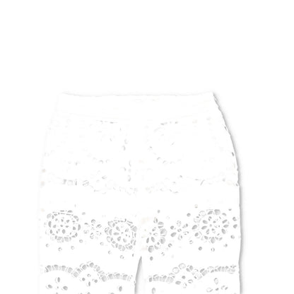 ZIMMERMANN Women Lexi Embroidered Wide Leg Trousers Ivory White Cotton 2 RRP 650 — View 2