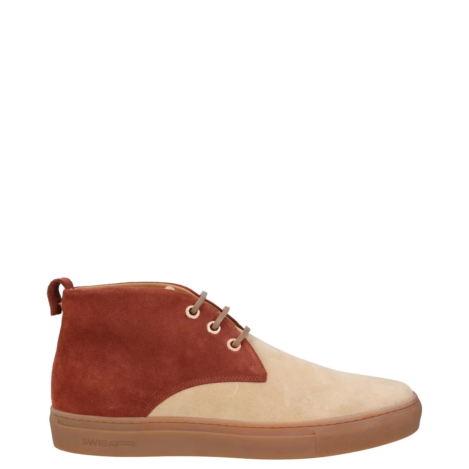 SWEAR Mens Chukka Boot Shoes Red Beige Leather Lace Up Rubber Sole UK 8 RRP 250