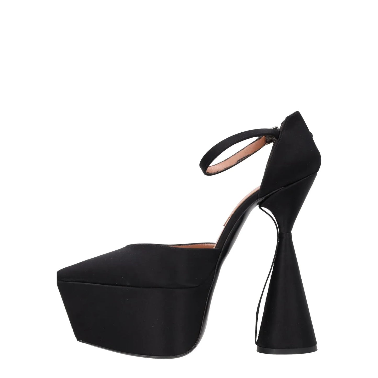DACCORI Womens Black Satin Strappy Sandal Platform Pump 150 EU Size 38 RRP 950 — View 4