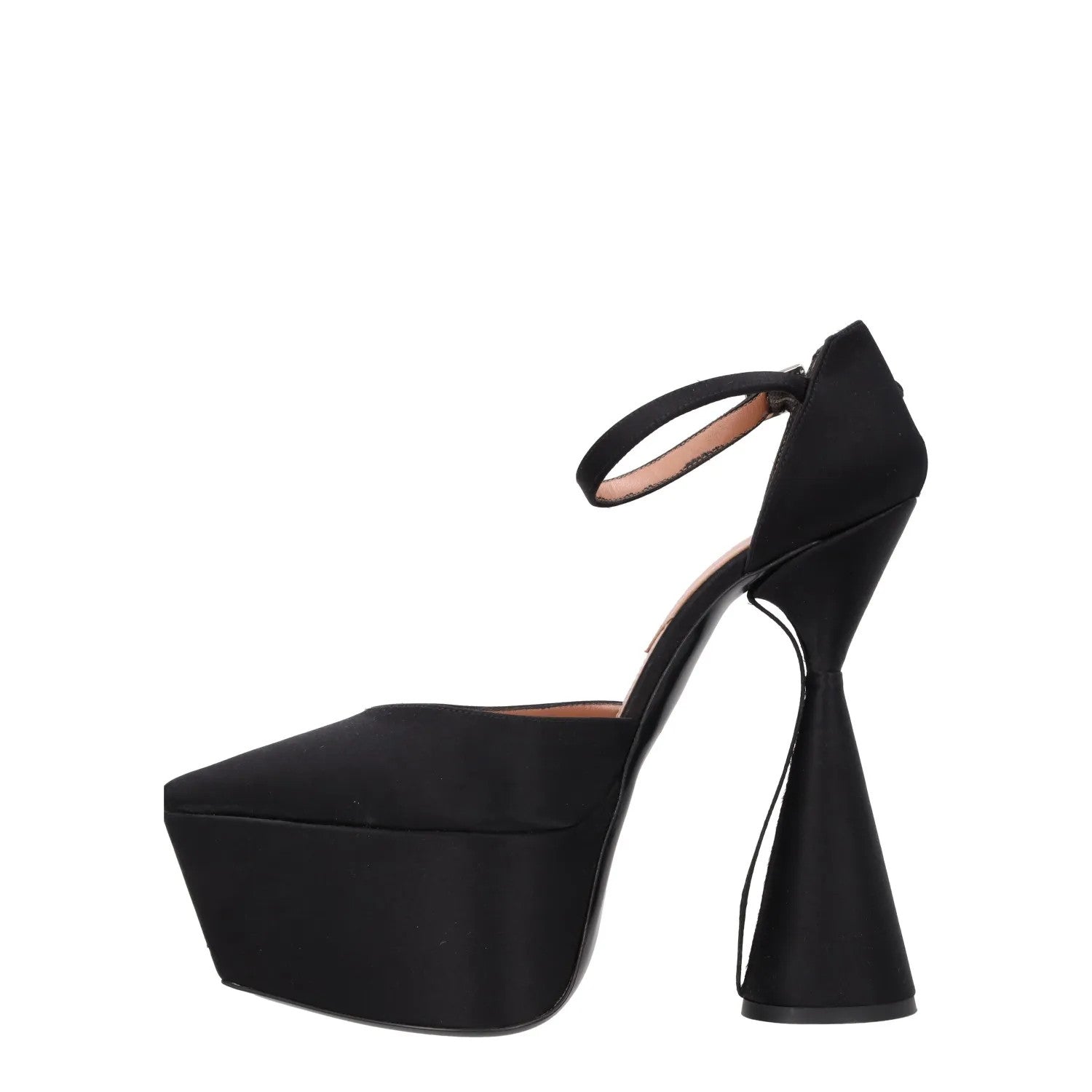 DACCORI Womens Black Satin Strappy Sandal Platform Pump 150 EU Size 38 RRP 950 — View 4